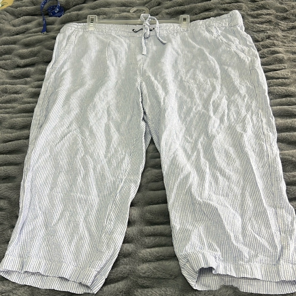 Woman’s Plus Size Cropped Striped Pants